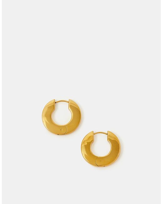 Accessorize Orange Stainless Steel Flat Hoop Earrings