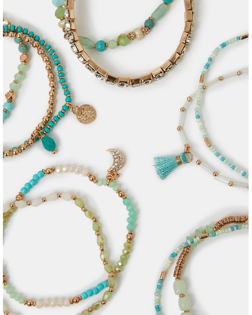 Accessorize Metallic Beaded Stretch Bracelets