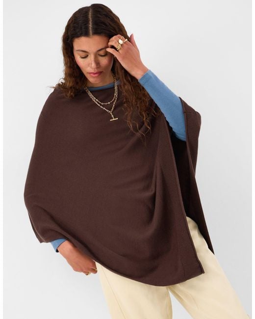 Accessorize Brown Knit Poncho