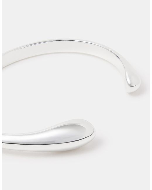 Accessorize White Sterling-Plated Open Cuff Bracelet