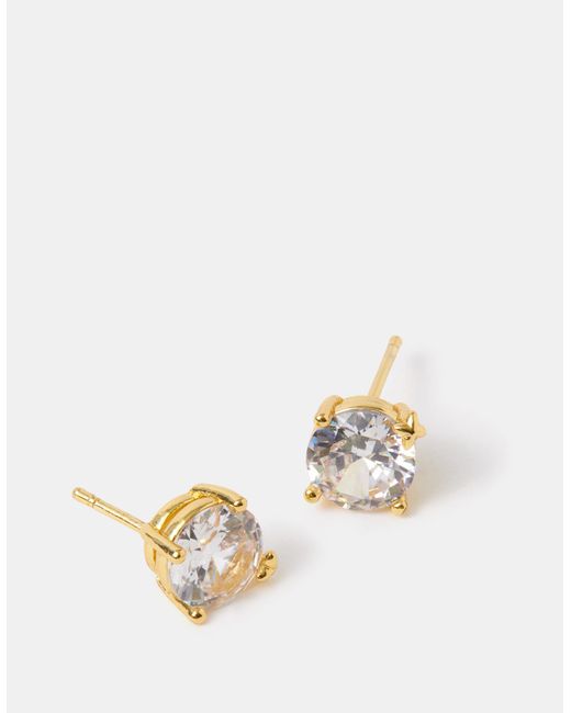 Accessorize White 14Ct-Plated Bling Stud Earrings