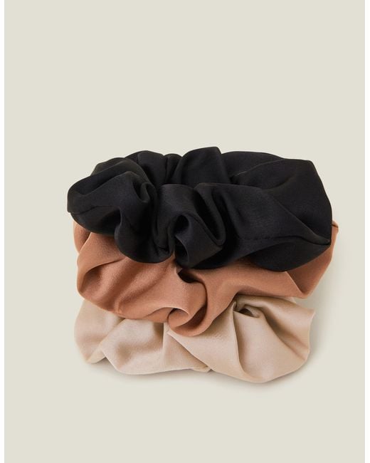 Accessorize Natural And Satin Scrunchie Set