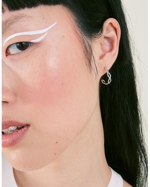 Accessorize Natural Crossover Hoop Earrings