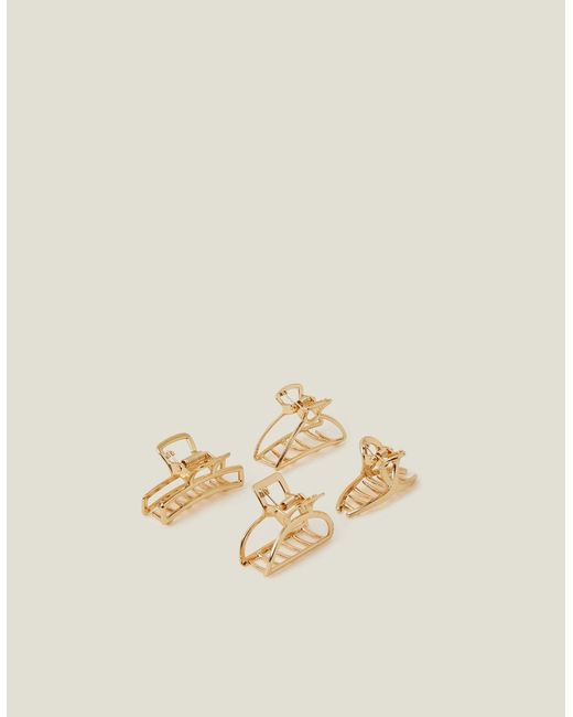 Accessorize Metallic 4-Pack Small Metal Claw Clips