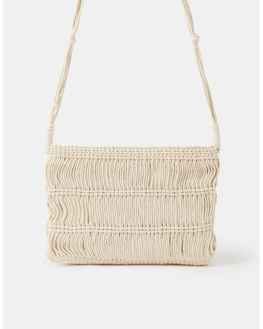 Accessorize Natural Macramé Crossbody Bag