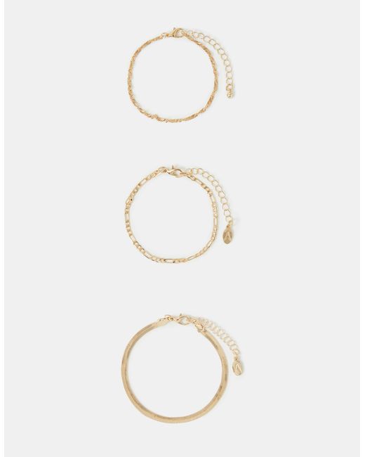 Accessorize Blue 3-Pack Delicate Chain Bracelets