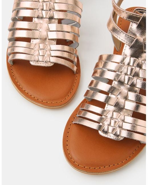 Accessorize White Metallic Leather Gladiator Sandals
