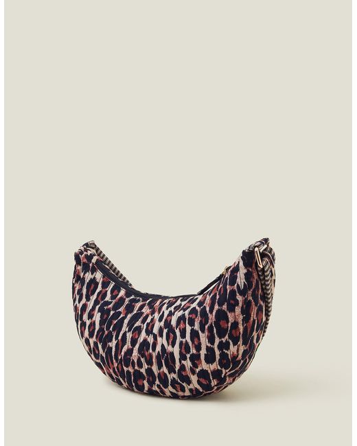 Accessorize Natural Women's Black/brown Leopard Print Sling Bag