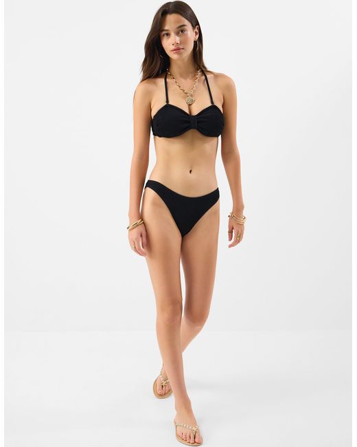 Accessorize Black Crinkle Texture Bikini Bottoms