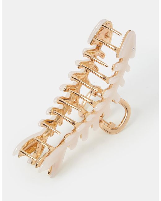 Accessorize Brown Fish Bone Claw Clip