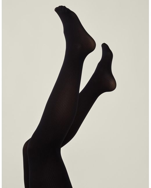 Accessorize Black Ribbed Tights
