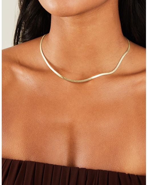 Accessorize Natural Stainless Steel Omega Chain Necklace