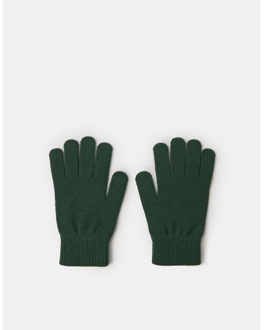 Accessorize Green Stretch Touchscreen Gloves