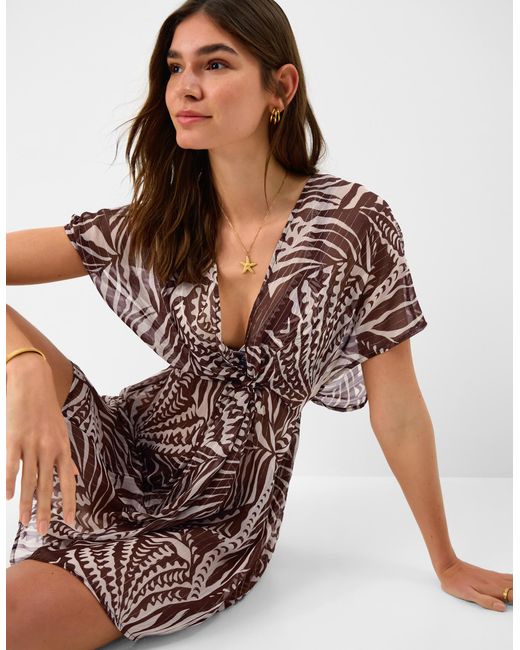 Accessorize Brown Mini Kaftan Print Palm