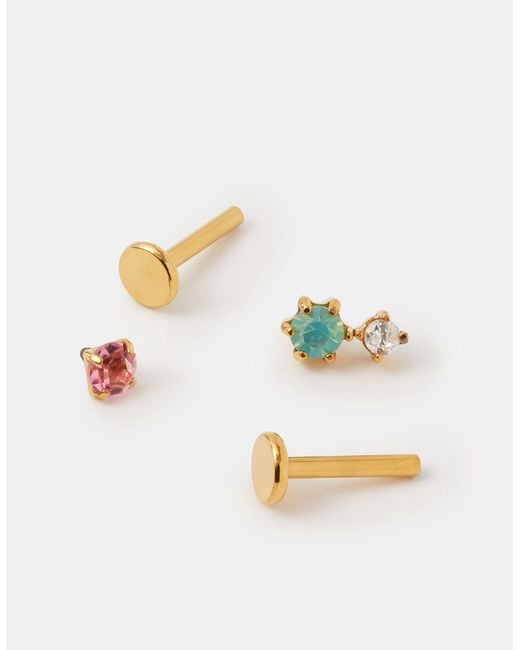 Accessorize Metallic 2-Pack 14Ct-Plated Surgical Steel Flatback Studs
