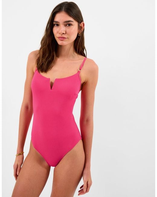 Accessorize Pink Rib Shaping Swimsuit