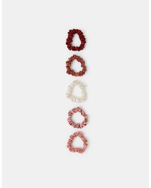 Accessorize White 5-Pack Skinny Satin Hair Scrunchies