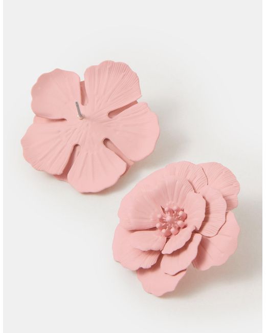 Accessorize Pink Flower Stud Earrings