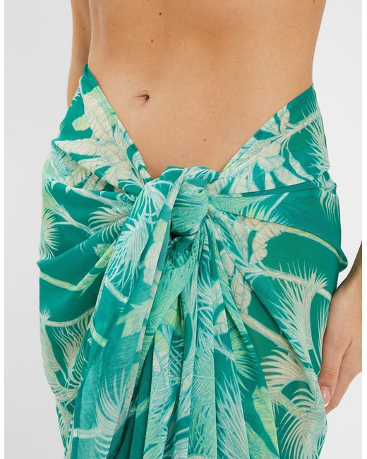 Accessorize Green Palm Print Sarong