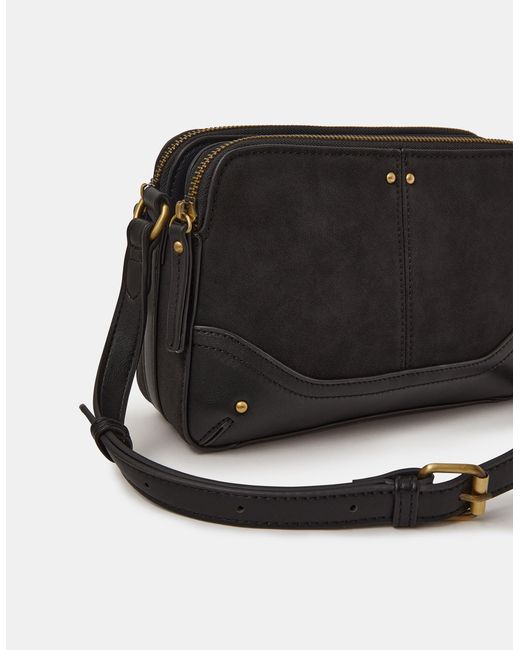 Accessorize Blue Classic Double Zip Crossbody Bag
