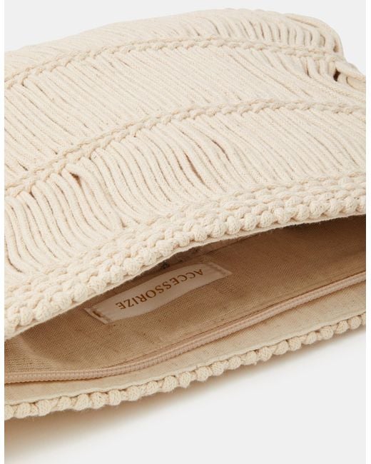 Accessorize Natural Macramé Crossbody Bag
