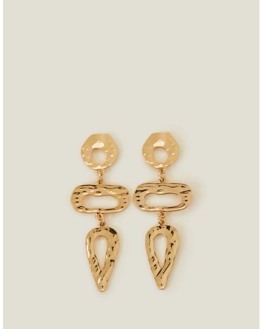 Accessorize Metallic Women's Gold Statement Molten Earrings