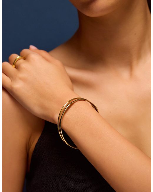 Accessorize White 2-Pack 14Ct-Plated Bangles