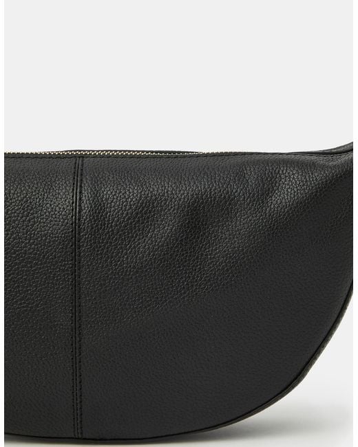 Accessorize Black Leather Sling Crossbody Bag