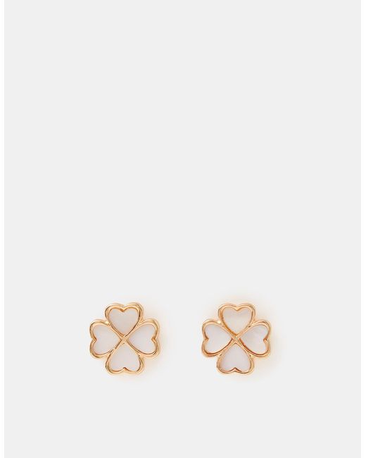 Accessorize Natural Lucky Clover Stud Earrings