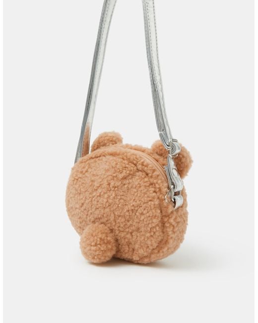 Accessorize White Fluffy Bear Crossbody Bag