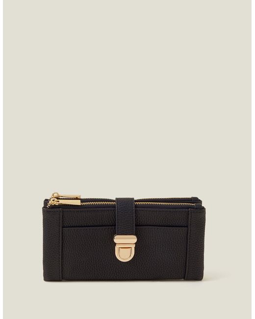 Accessorize Black Pu Push Lock Wallet