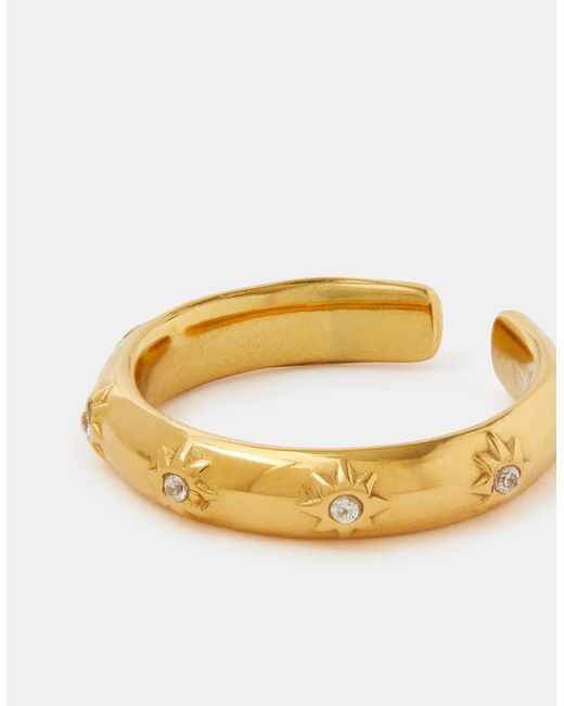 Accessorize Metallic Stainless Steel Star Adjustable Ring
