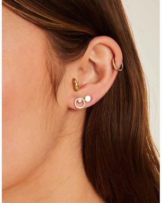 Accessorize Natural Women's 10-pack Stud And Hoop Earrings Gold