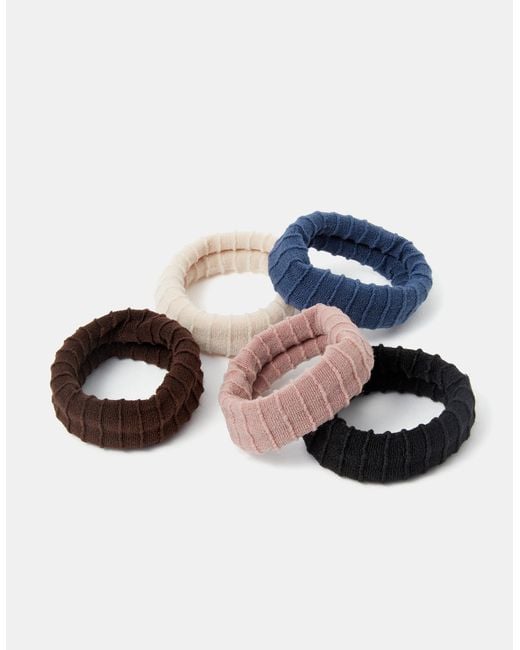 Accessorize White 5-Pack Thick Towelling Hair Bands