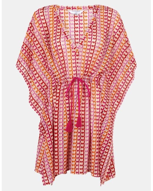 Accessorize Red Crochet Mini Kaftan