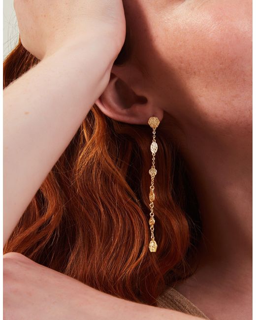 Accessorize Natural Women's Gold Long Geometric Earrings
