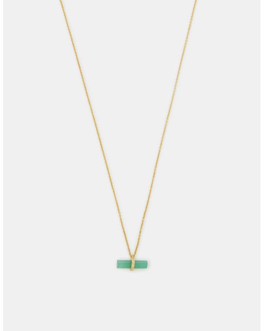 Accessorize White 14Ct-Plated Healing Stone T-Bar Necklace