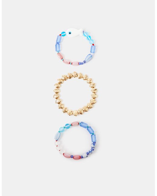 Accessorize Red 3-Pack Fish Beaded Bracelets
