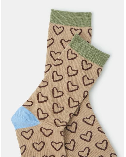 Accessorize White Heart Print Socks
