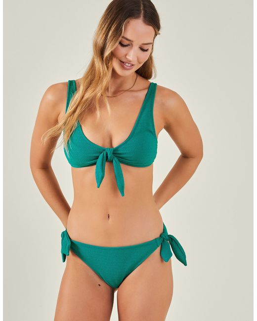 Accessorize Green Women's Bunny Tie Bikini Briefs Teal