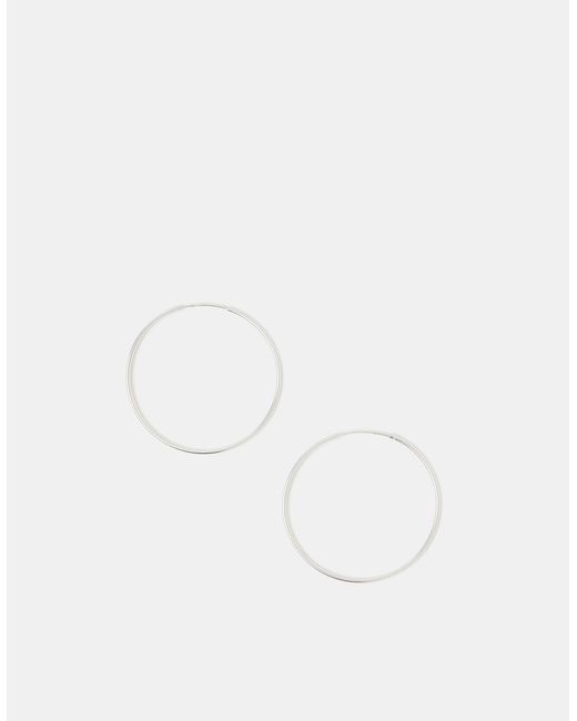 Accessorize White Sterling Large Hoop Earrings