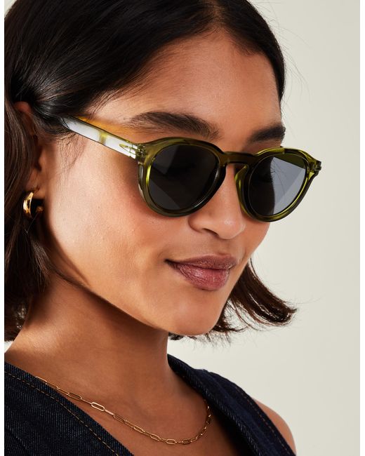 Accessorize Natural Round Preppy Sunglasses