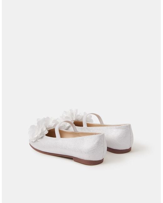 Accessorize White Corsage Flower Ballet Flats
