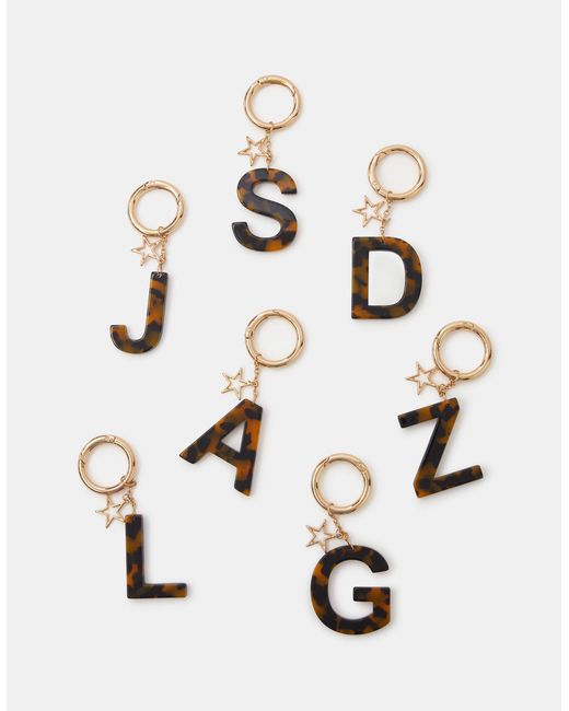 Accessorize White Tort Initial Bag Charm