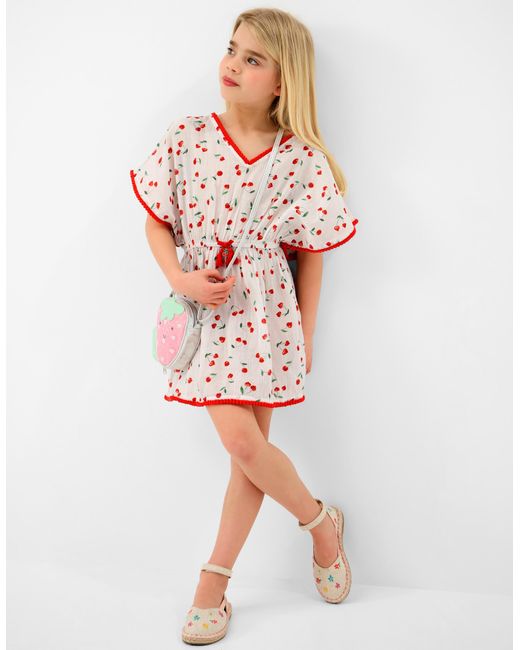 Accessorize Red Cherry Print Kaftan