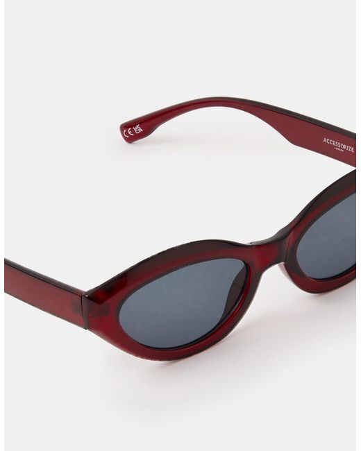 Accessorize White Oval Cat Eye Sunglasses