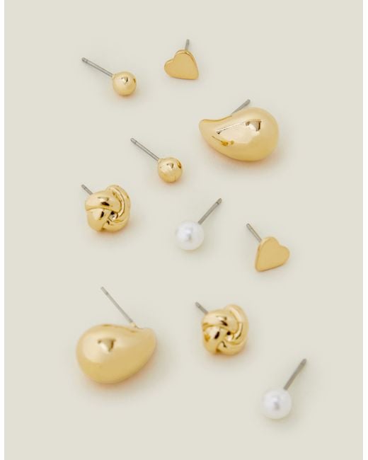 Accessorize Metallic 5-Pack Knot Stud Earrings