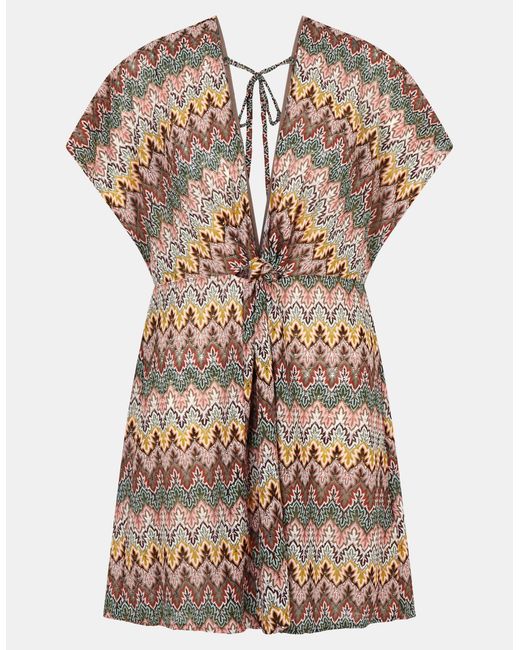 Accessorize Brown Crochet Mini Kaftan