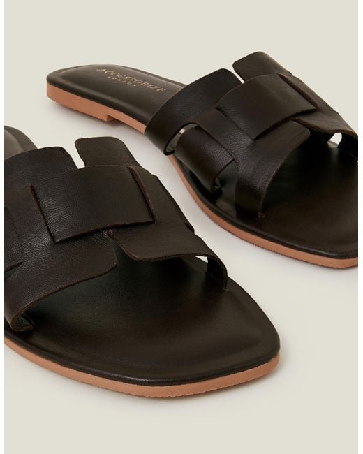 Accessorize Natural Leather Cut-Out Sliders