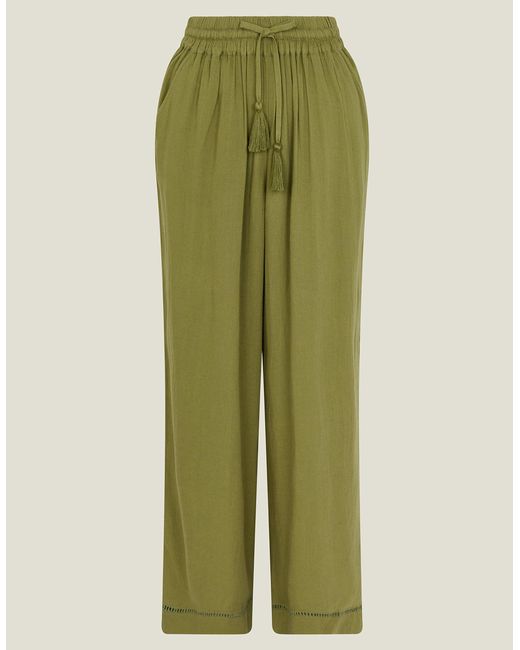 Accessorize Women's Embroidered Trousers Green